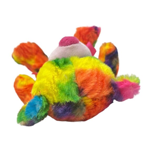 Kellytoy Colorful Rainbow Plush Tie Dye Teddy Bear Pink Bow Stuffed Animal 12 in - Picture 7 of 9